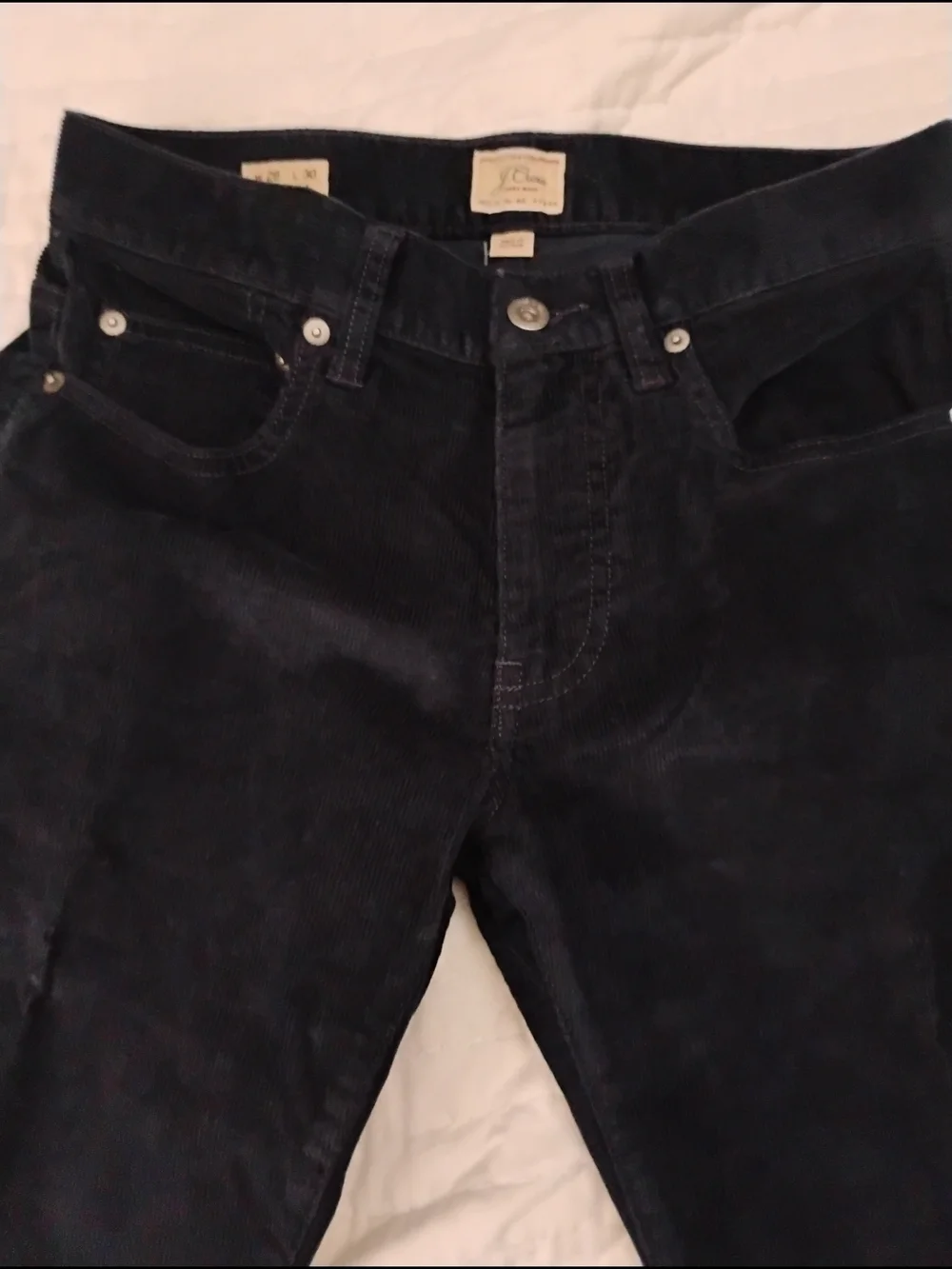 Men's Corduroy Pants in Dark Navy - Classic Five-Pocket